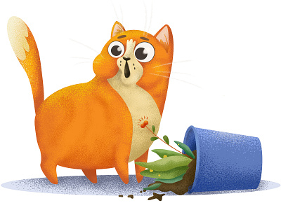 Cat 2019 character flower иллюстрация кошка