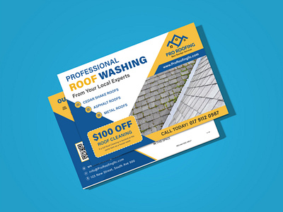 Roof Washing Postcard Design Template washing postcard template