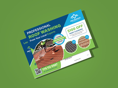 Roof Washing Postcard Design Template