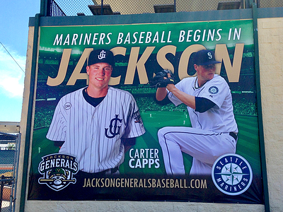 Carter Capps Banner banner baseball carter capps generals jackson large scale mariners milb seattle sports