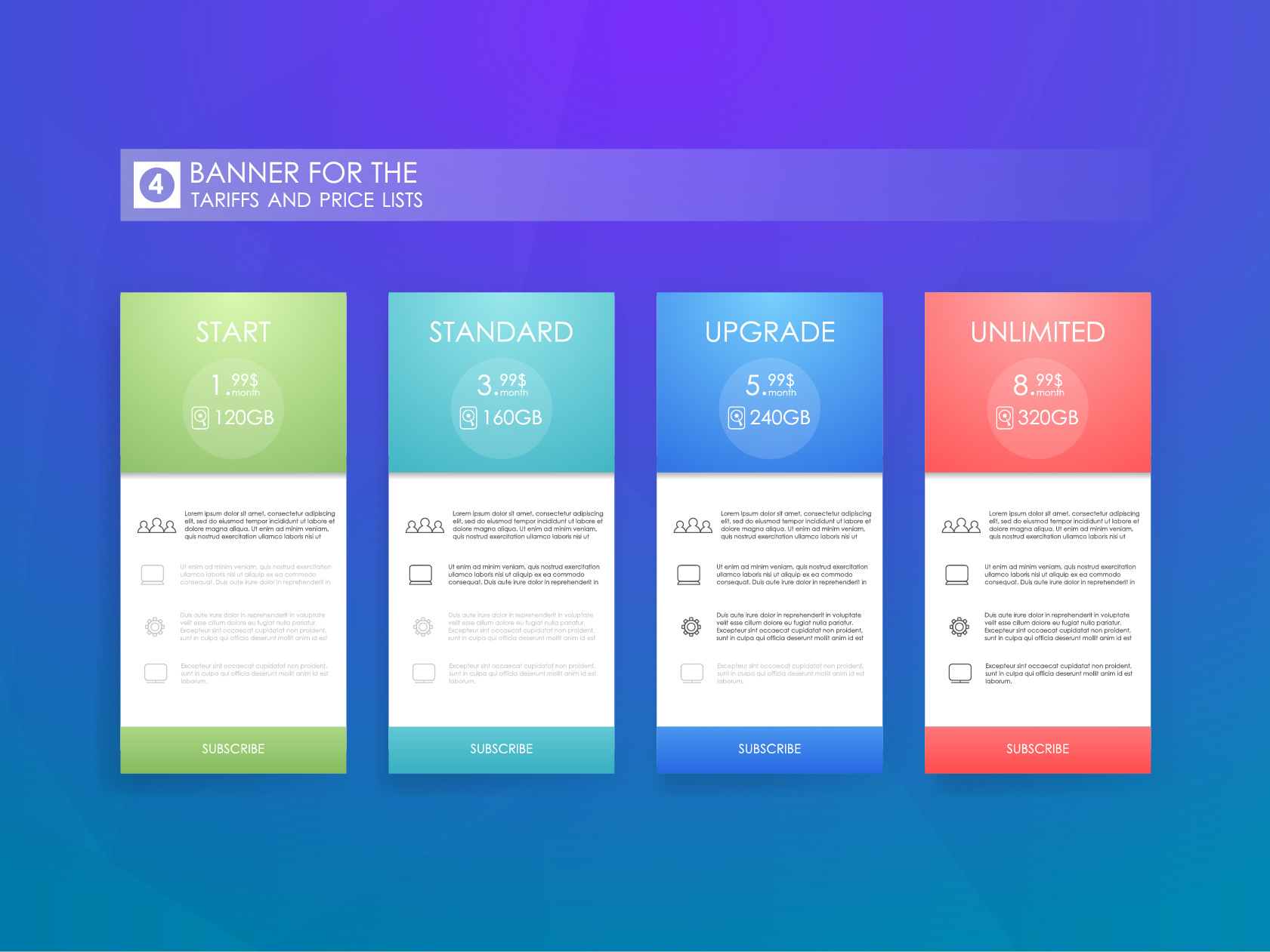 Four Banner For The Clouded Sky Service By Sergray On Dribbble