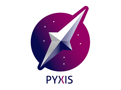 Pyxis 3d illustration logo typography