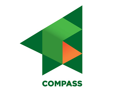 Compass 3d branding illustration logo typography