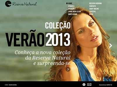 WebSite - Reserva Natural design layout site web