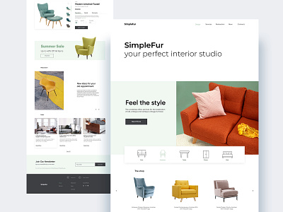 Daily UI 003 Landing page design | Web design | Marketplace design furniture landing page minimal ui ux web webdesign