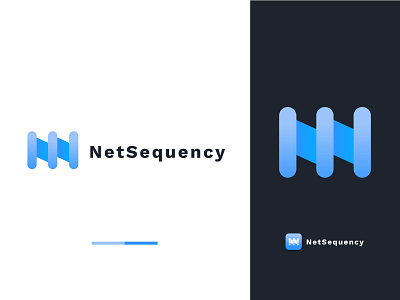 NetSequency Logomark blue design identity logo logodesign logotype minimal vector