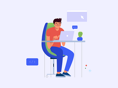 Programmer branding flat illustration ui vector web