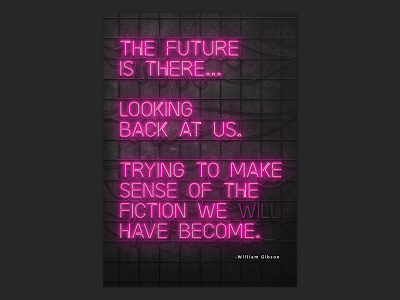 Cyberpunk quote - neon artwork graphic design neon poster typograhy