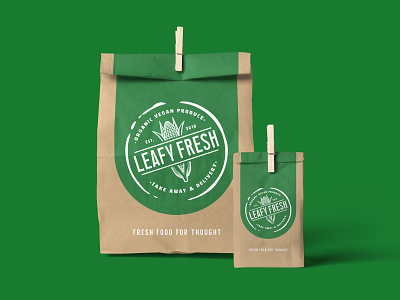 Leafy Fresh - Bag branding briefbox graphic design illustration product typogaphy vintage vintage badge