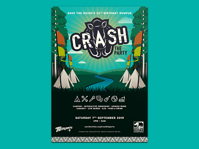 Crash The Party - Poster branding graphic design illustration layout logo poster typogaphy