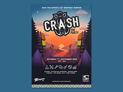 Crash the Party - Poster (unused illustration) branding graphic design illustration layout logo poster typogaphy