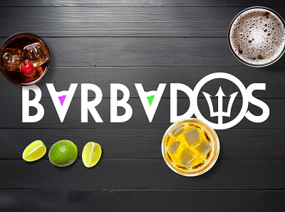 Logo design for the «BARBADOS» cocktail bar. branding design illustration logo vector