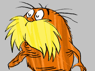 I Speak For The Trees dr. seuss illustration lorax photoshop brush sketch warm up