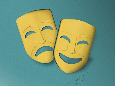 Hiding Your Emotions cutout digitalart emotions graphicdesign illustration layered paper papercraft papercut photoshop