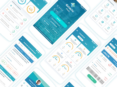 Mobile APP - University academy cards design finance graphs login material design menu school ui ux mobile webview