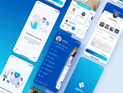 Healthcare iOS app UX/UI health app ios app design logo ui uxdesign