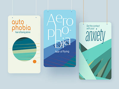 Fears Banners aerophobia anxiety banners design diseases illustration mood