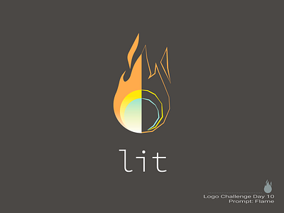 Lit branding dailylogochallenge design flame flat icon illustration logo typography vector