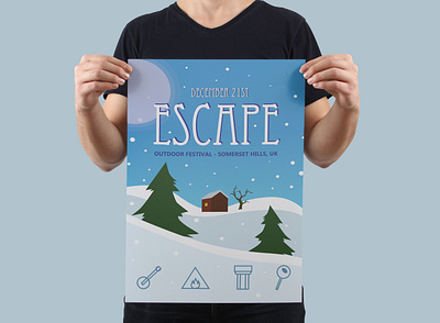 Escape Festival Poster branding graphic design icons illustration logo