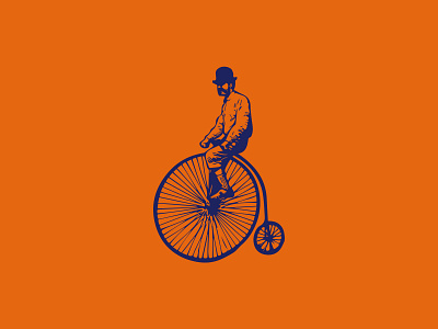 Guy On Penny Farthing graphic design icon penny farthing vintage