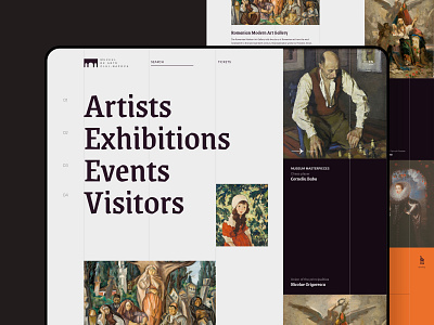 Art Museum Landing Page art blackletter concept design detail landing page layout museum romania typography ui