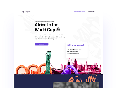 World Cup Campaign Marketing Site - Chipper x Visa x FIFA /Hero/ chipper casg football hero page worldcup