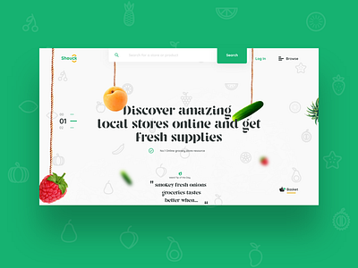 Grocery Store Landing Page grocery home minimal ui ux xd
