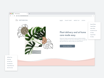 Homepage Redesign daily 100 challenge dailyui day3 design digital illustration homepage illustration plant shop ui user interface design