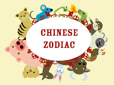Chinese Zodiac chinese horoscopes illustration vector zodiac