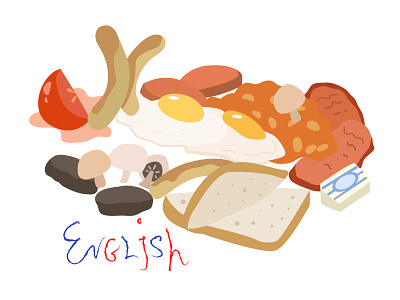 An English Breakfast fun illustration