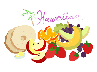 Hawaiian Breakfast breakfast fruits hawaii illustration vector