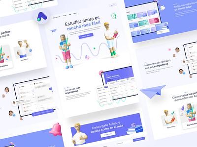 Aulab branding design illustration landing page learning learning management system ui ux