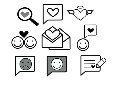 Love icons vector illustrations