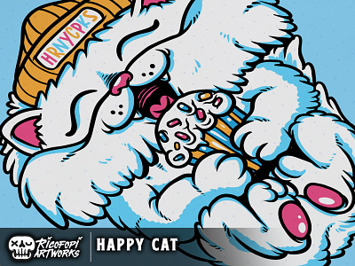HAPPY CAT art cartoon cute design fun illustration monster vector