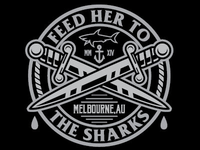 Feed Her To The Sharks - Knifes anchor australian band black design hardcore illustration melbourne merch music shark symbol