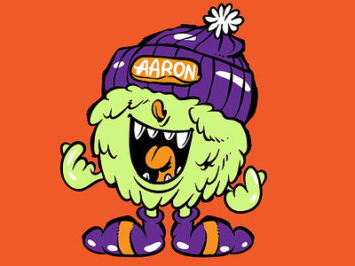 Green Monster art cartoon cute design fun halloween illustration logo monster vector