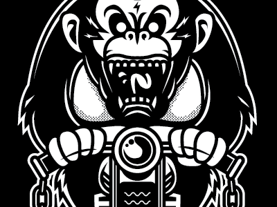 Gorilla Race angry biker design fast furious gore gorilla illustration metal monster race scream