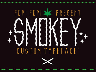 Smokey Typeface (Plus Bonus) apparel cheap custom drugs font high merch metal music smoke typeface useful