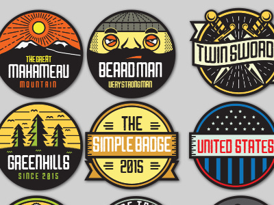 50 Pop Badges + Custom Font badges design icon illustration pop