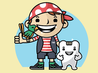 Kids Pirate clean clinic dentist fun happy health hospital parot pirate smile tooth
