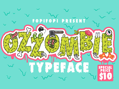 OZZOMBIE Typeface + Bonus bonus creative items drip font fopifopi halloween october scary special font special price typeface zombie