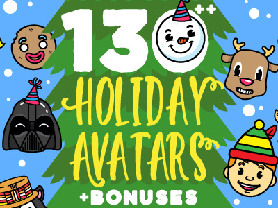Holiday Avatars + Bonuses avatar christmas excited festival festive fopifopi fun holiday holiday icon icon joy new year