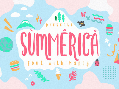 Summerica + Bonus america bonus font food memphis spring summer typeface