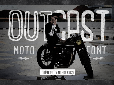 Outcast Motofont + Bonus auto bonus cheap custom deal handdraw handmade machine motorcycle type vintage