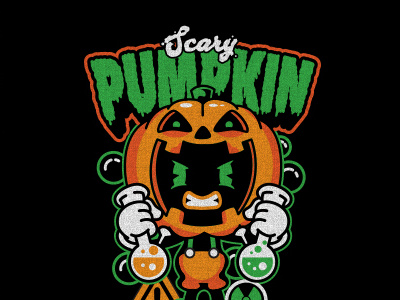 Scarypumpkin art avatar cartoon cute design fun halloween illustration monster tee design vector