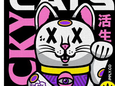 Lucky Cat art avatar branding cartoon cute design eyes font fun illustration monster vector