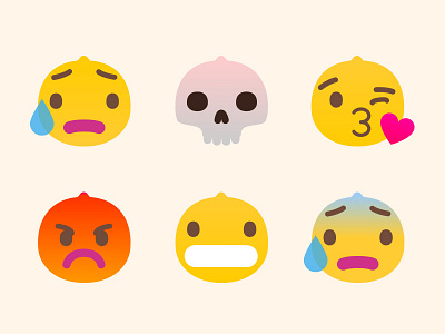 Six Emoji emoji icons illustrator vector