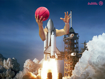 Rocket Dunk basketball dribbble photoshop stupid