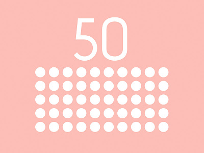 50 Followers! dots dribbble follow milestone numbers pink shamelessselfpromotion