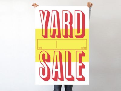 Yard Sale Poster blue graphique poster red sale sign teal typography yard yard sale yardsale yellow